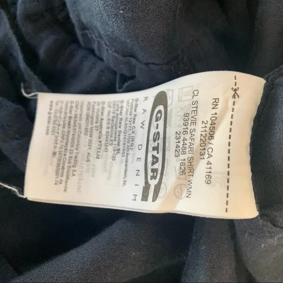 G Star navy stevie safari shirt XS - Picture 11 of 14